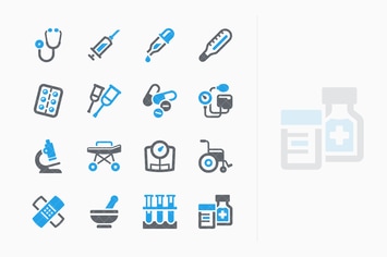 Blue Medical Equipment & Supplies Icons - Sympa
