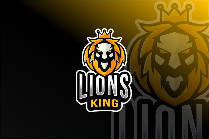 Lions King Mask Esport Logo Template