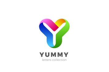 Letter Y Logo design 3D Ribbon style