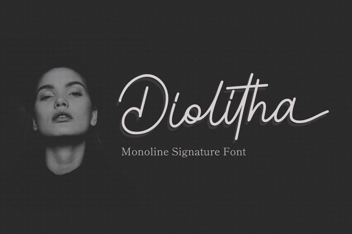 Diolitha - Monoline Signature Font