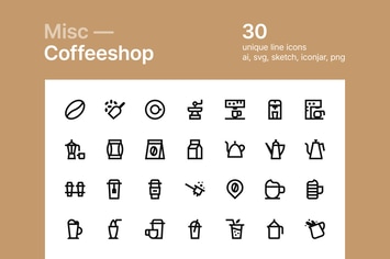 Coffee shop icons