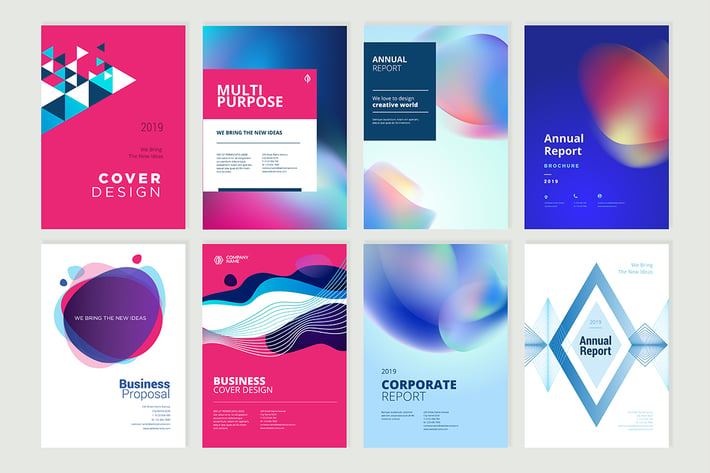 Set of brochure, annual report design templates