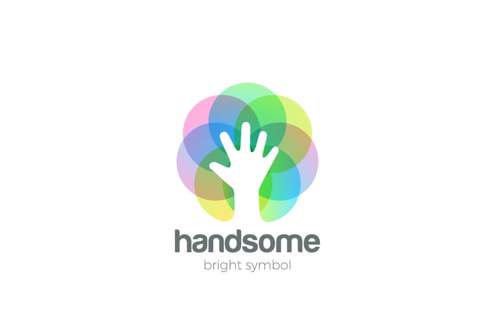 Logo Hand Circle Colorful Abstract Negative space