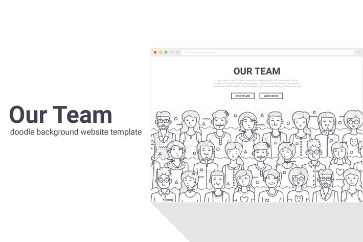 Our Team Doodle Background Template