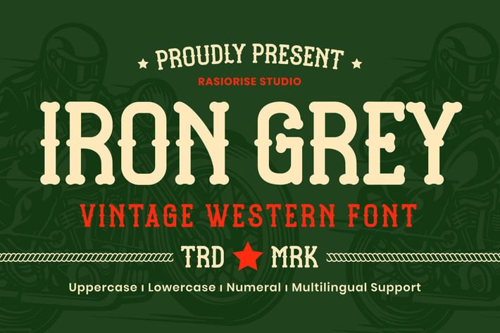 Iron Grey - Vintage Western Font