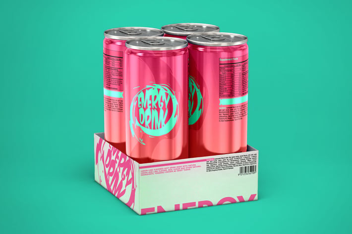 Energy Drink Soda Can Mockup