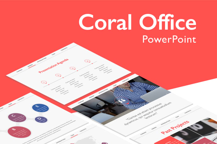 Coral Office PowerPoint Template