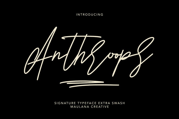 Anthroops Signature Typeface Extra Swash