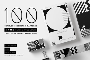 100 seamless geometric patterns