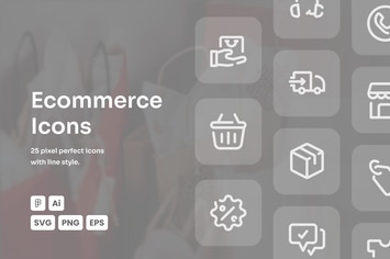 Ecommerce Dashed Line Icons
