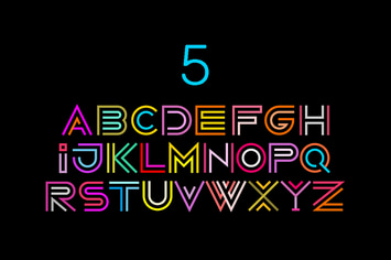 Neon Line Art Font Designs