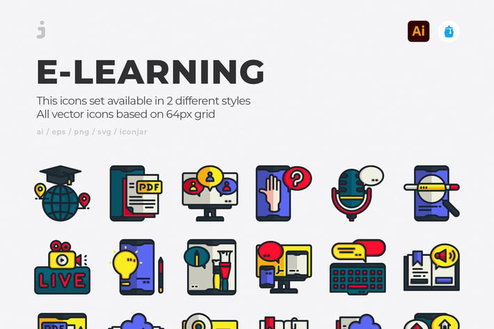 30 Online Education Icons 