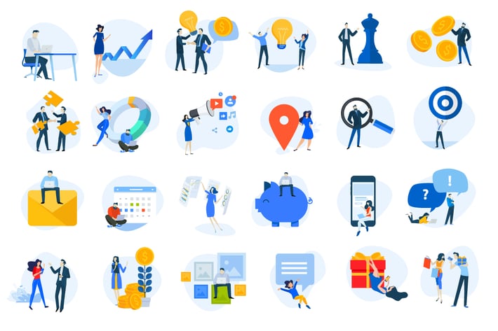 Flat design concept icons collection