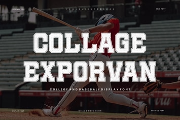Collage Exporvan - Varsity & Baseball Font