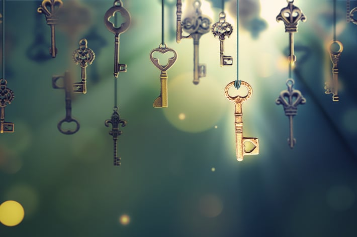 Conceptual image with hanging keys