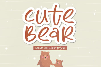 Cute Bear Cute Handwritten Font