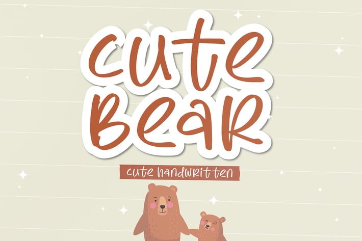 Cute Bear Cute Handwritten Font