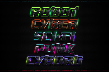 Futuristic Text Effects - Photoshop PSD