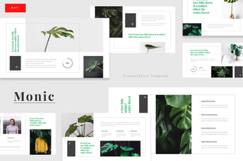 Monic - Green Exotic Plant Powerpoint Template