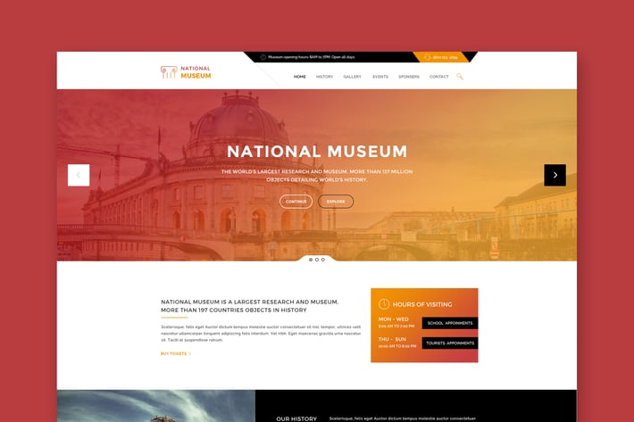 Museum - Premium Museum & Archeology PSD Template