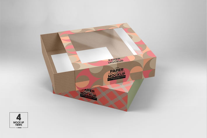 Medium Box Drawer with Window Sleeve Mockup