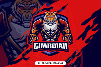 Tiger 1 Mascot Logo Template
