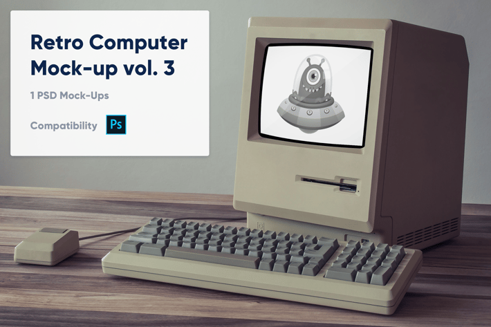 1 Retro Computer Mockup vol. 3
