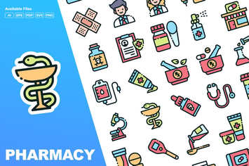 Pharmacy Color Icons
