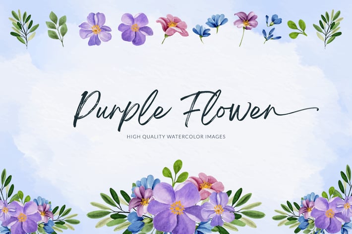 Purple Flower Watercolor