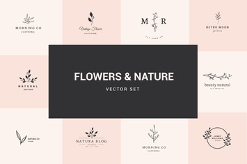 Nature and Flowers - Vector Set