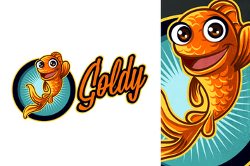 Cartoon Goldfish Mascot Logo