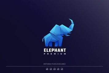 Elephant Low Poly Logo