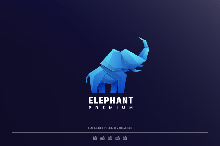 Elephant Low Poly Logo