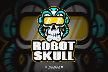 HEAD OF SKULL ROBOT LOGO