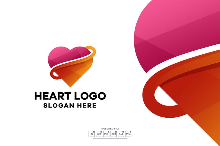 Heart Gradient Colorful Logo Template