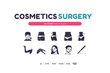 36 Icons Cosmetics Surgery Solid Style