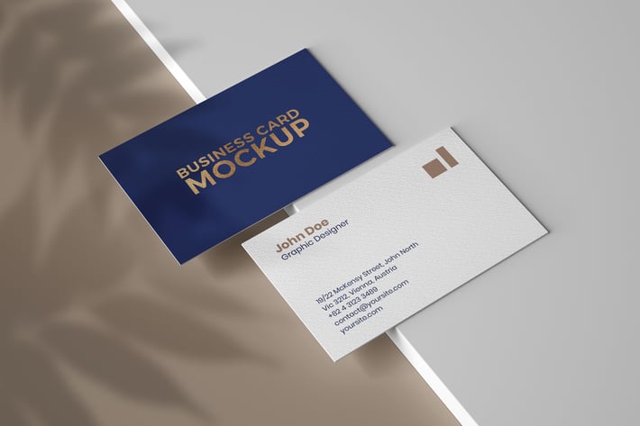 Business Card Mockup With Overlay Shadow