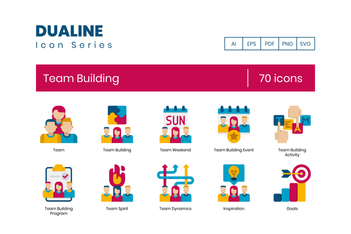 70 Team Building Icons