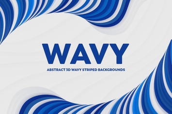 Abstract 3D Wavy Striped Backgrounds 