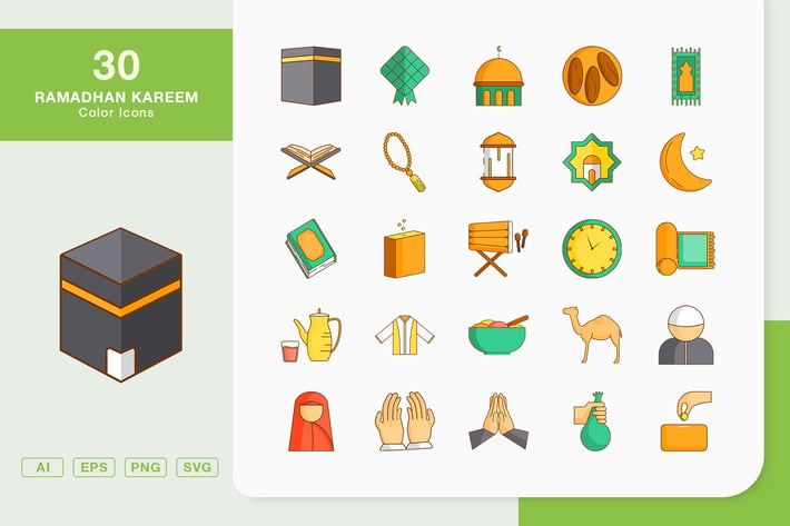Ramadhan Kareem Color Icons