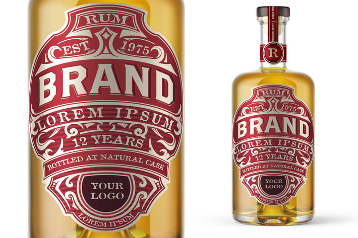 Vintage Liquor Label Packaging Layout 