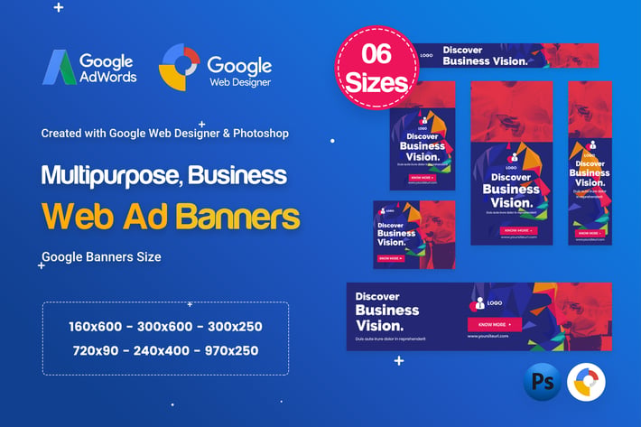 Multi-Purpose Banners HTML5 D68 - GWD & PSD