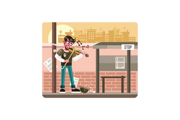 Street Musician Playing Viola