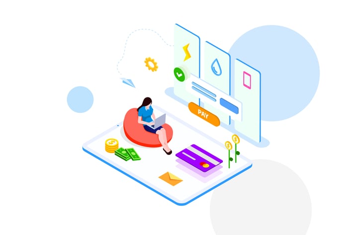Pay Money of Finance Isometric Illustration - FV	
