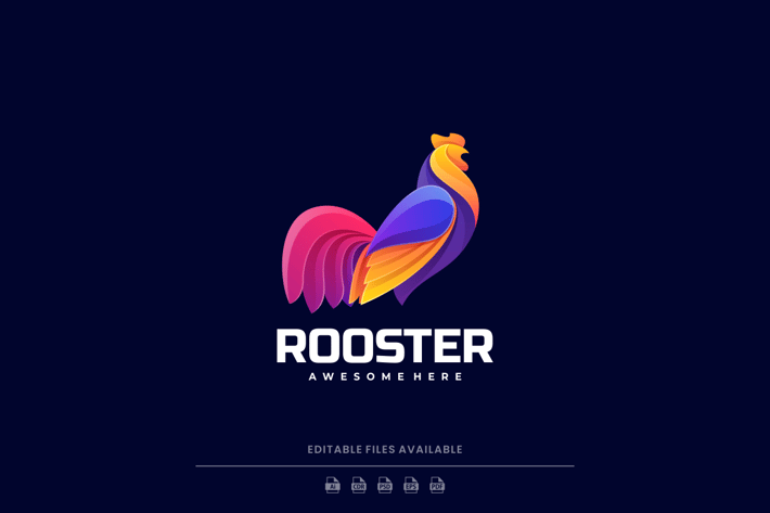 Rooster Colorful Logo