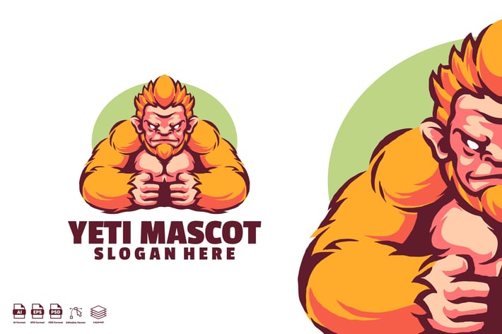 Yeti Mascot logo template