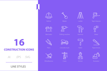 Construction Icon Line Styles