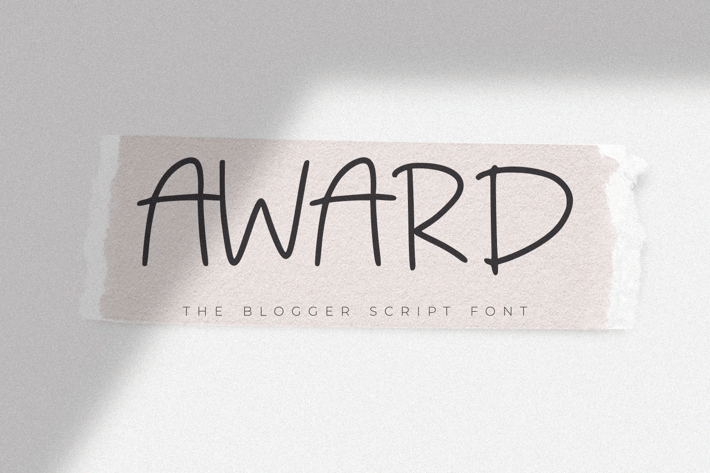 Award - The Blogger Script Font