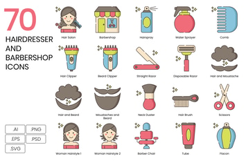 Hairdresser Icons & Barbershop Icons