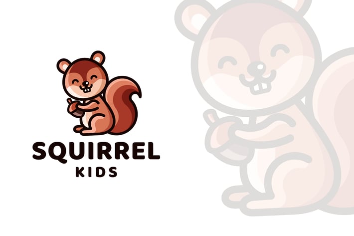 Squirrel Kids Logo Template
